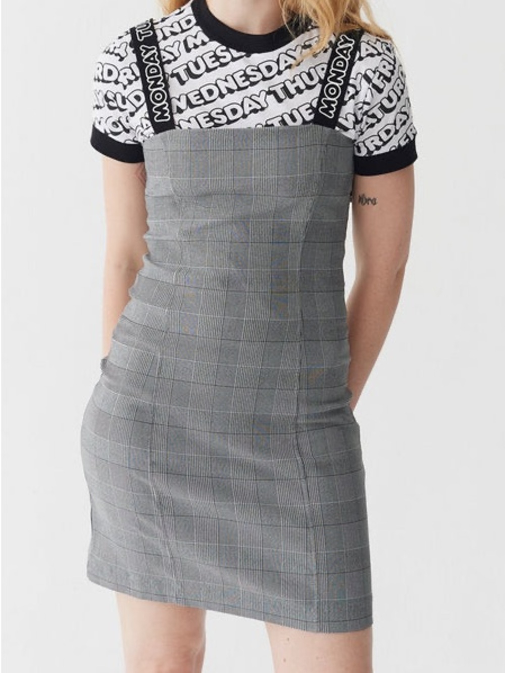 Lazy Oaf Here All Week Check Dress - UK 14 (US 10)